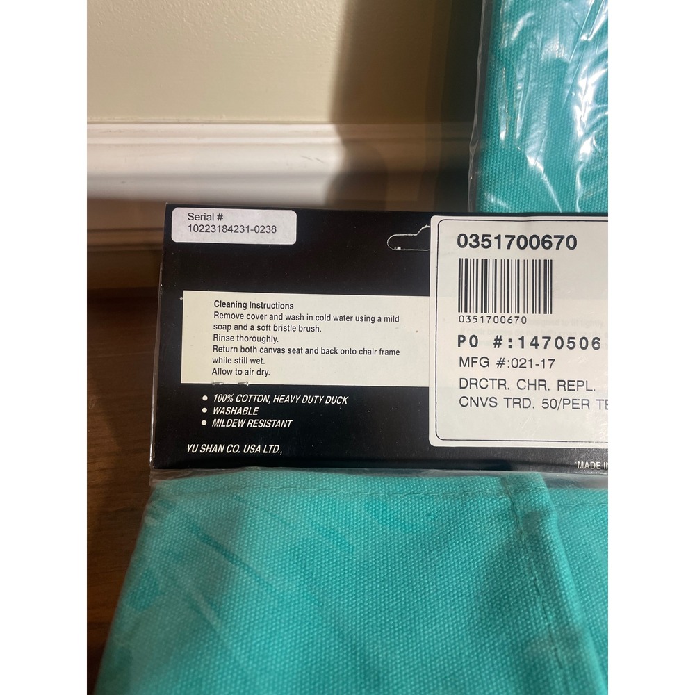 2PK Director Chair Replacement Canvases Teal Cotton New - Picture 6 of 7